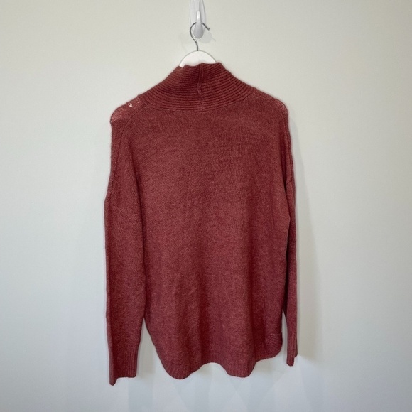 Como Vintage Pink Heather Ribbed Knit Mock Neck Turtleneck Sweater - Picture 2 of 6